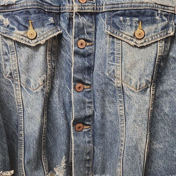 Free People Distress Demim Jacket We The Free XS - Picture 3 of 12